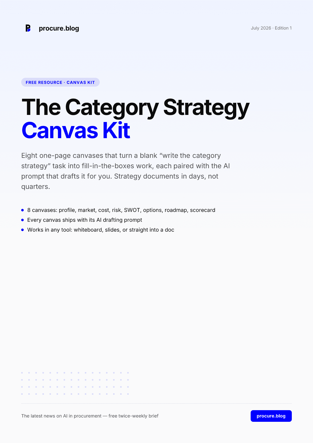 The Category Strategy Canvas Kit — cover