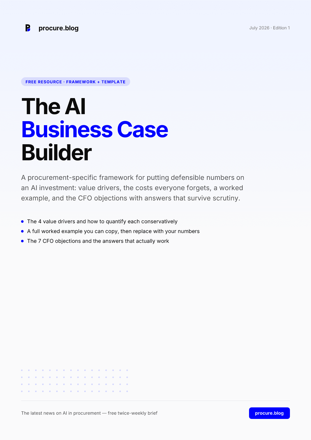 The AI Business Case Builder — cover