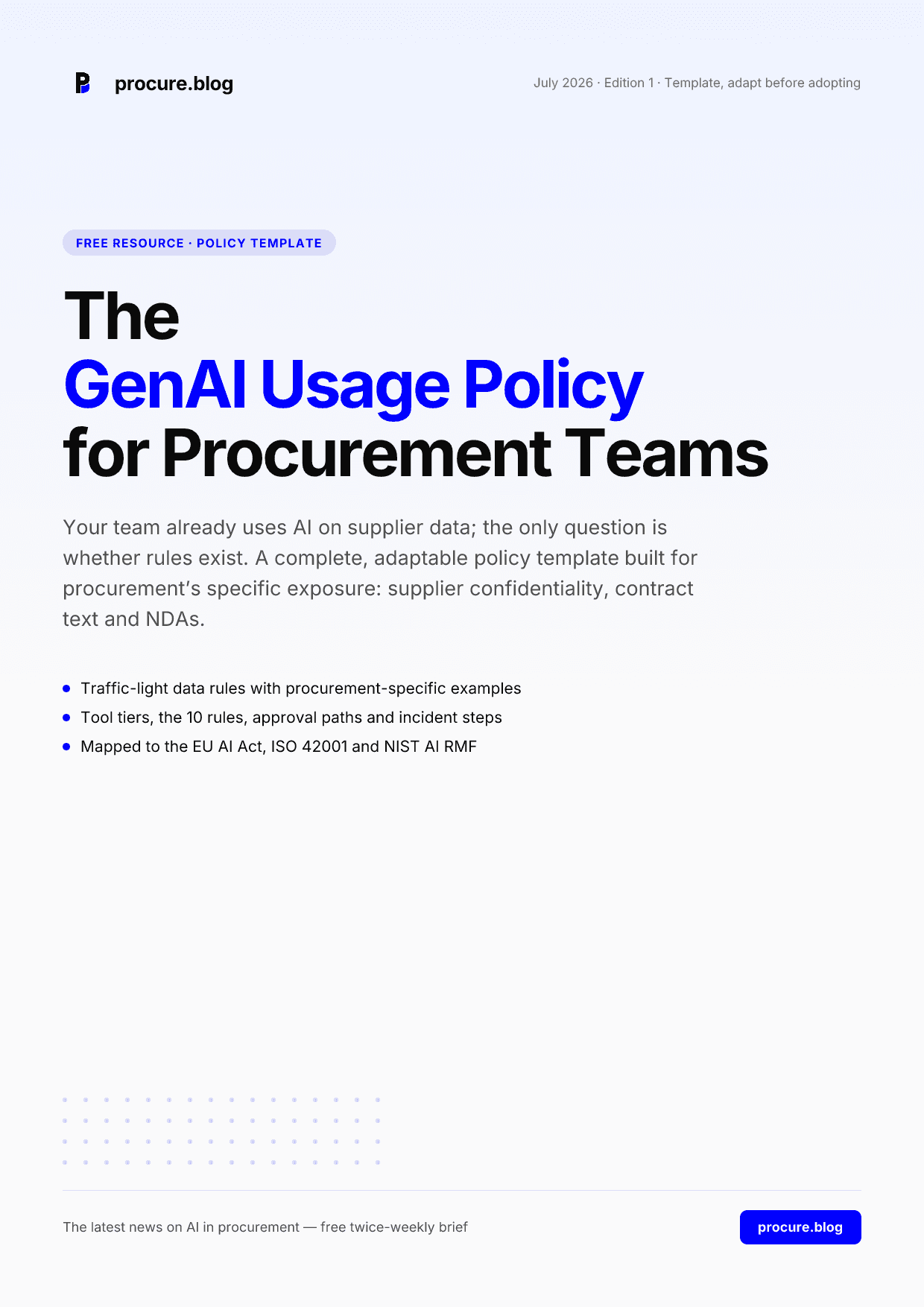 The GenAI Usage Policy for Procurement Teams — cover