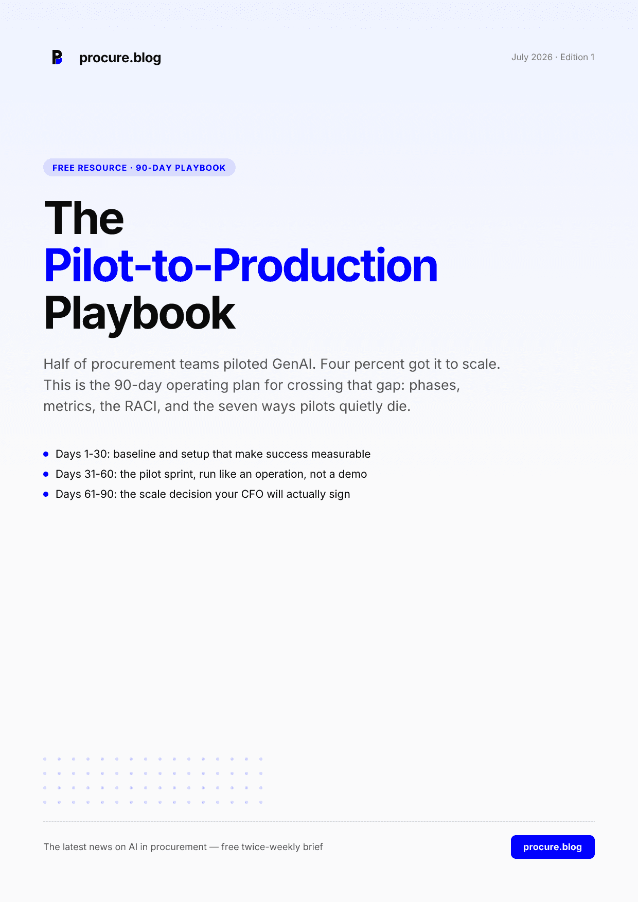 The Pilot-to-Production Playbook — cover