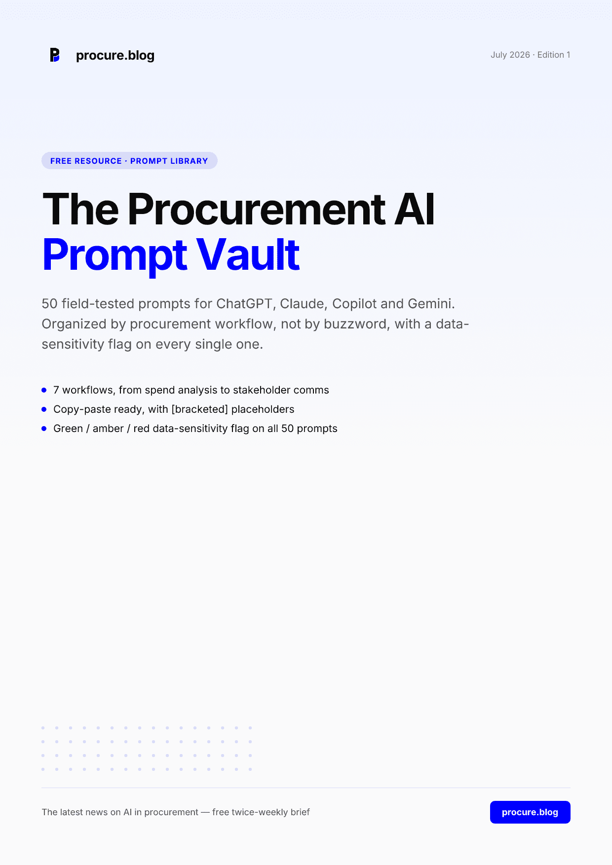 The Procurement AI Prompt Vault — cover