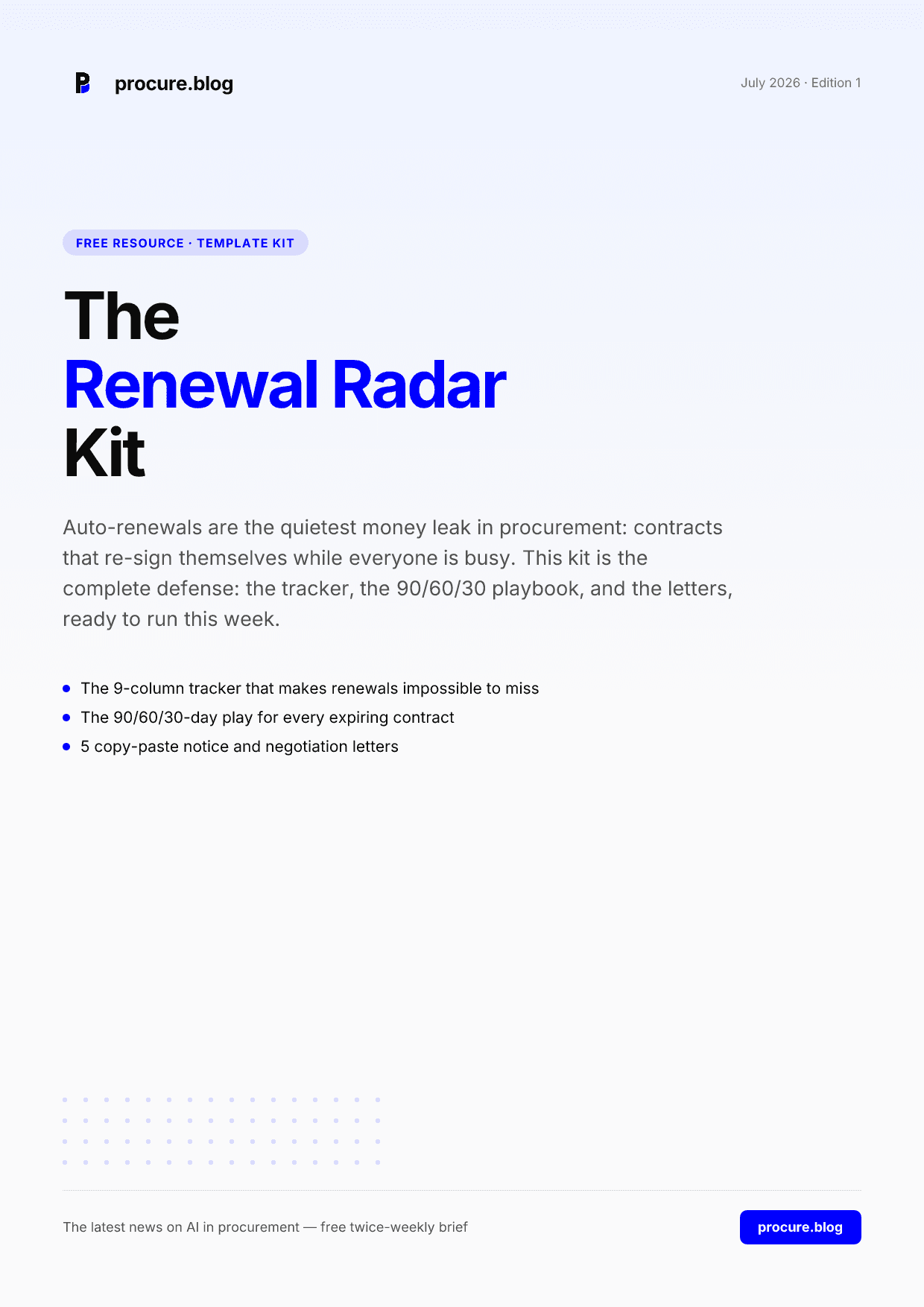 The Renewal Radar Kit — cover