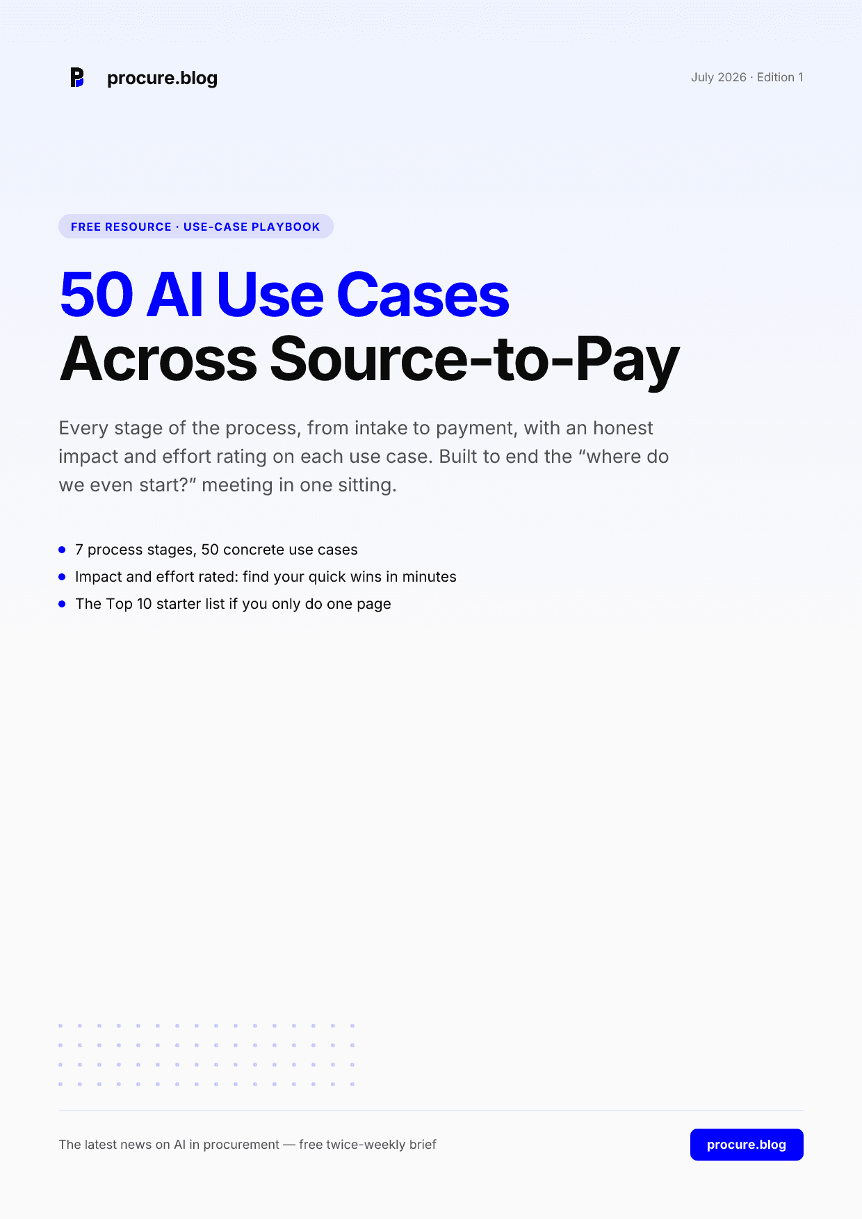 50 AI Use Cases Across Source-to-Pay — cover
